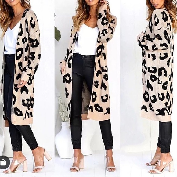 Sweaters - ‘VITA’ Long Leopard Print Cardigan